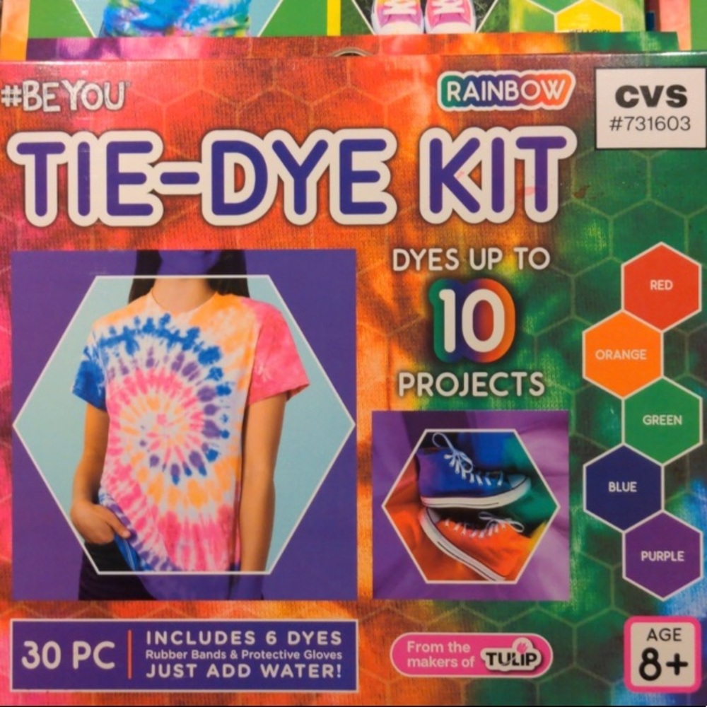 Tie Dye 30 Piece Kit #BEYOU Dyes up to 10 projects New in Box, great gift